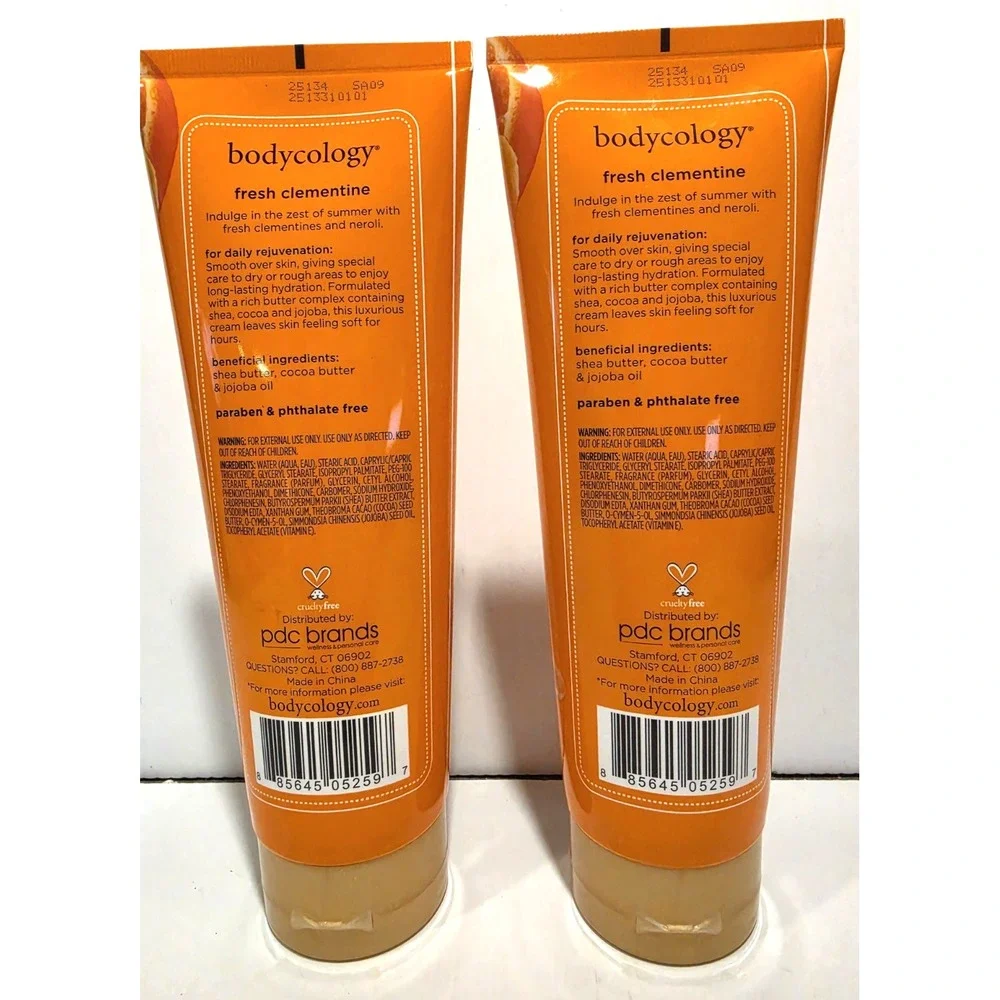 Bodycology Fresh Clementine Body Cream All Day Moisture 8oz 2 Pack